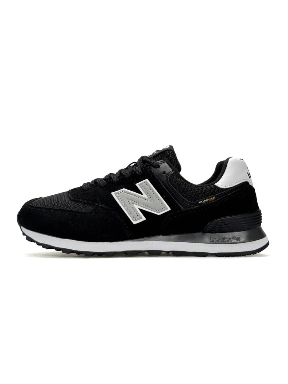 New Balance 574 Black White Cordura